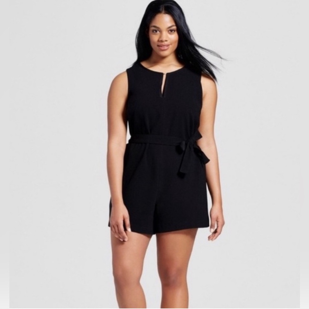 Victoria Beckham For Target Tie Black Romper Sleeveless Size XS